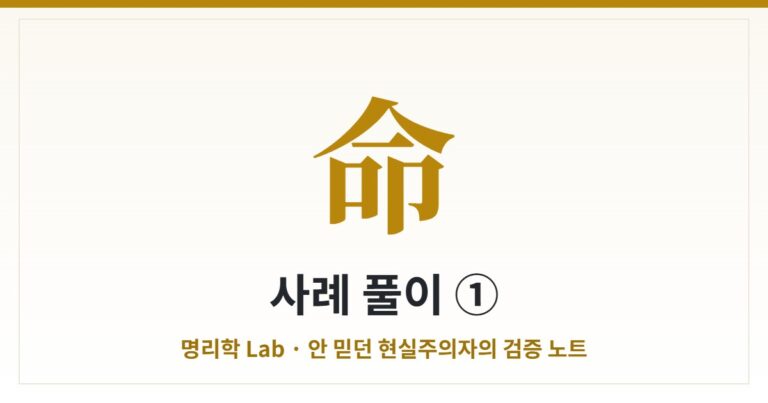 사주 한 판 풀어보기 ① — 1990년생 임수(壬水), 뿌리 약한 바다형